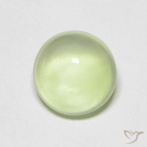 1.50ct طبيعي أخضر كمثرى باهت بريهنيت, دائري, شفاف