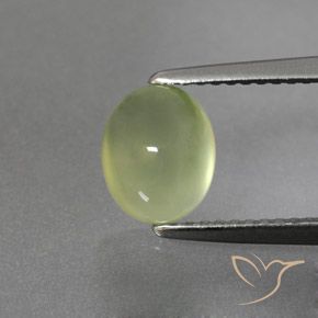 2.06ct طبيعي أخضر كمثرى باهت بريهنيت, بيضوي, شفاف / نصف شفاف