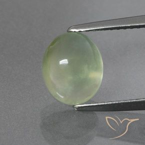 2.94ct طبيعي أخضر باهت بريهنيت, بيضوي, شفاف