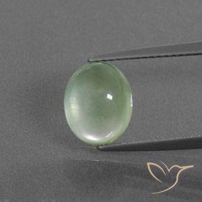 3.22ct طبيعي أخضر أصفر فاتح بريهنيت, بيضوي, شفاف