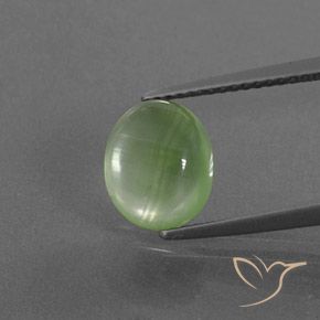 3.16ct طبيعي أخضر مصفر بريهنيت, بيضوي, شفاف