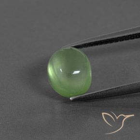 2.41ct طبيعي أخضر مصفر بريهنيت, بيضوي, شفاف / نصف شفاف