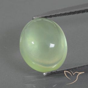 2.91ct طبيعي أخضر أصفر بريهنيت, بيضوي, شفاف / نصف شفاف
