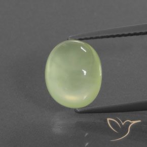3.62ct طبيعي ليمون اخضر بريهنيت, بيضوي, شفاف / نصف شفاف