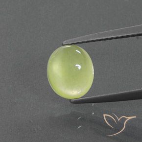 2.00ct طبيعي أصفر فاتح بريهنيت, بيضوي, شفاف / نصف شفاف