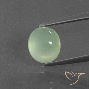 3.11ct طبيعي أخضر أصفر فاتح بريهنيت, بيضوي, شفاف / نصف شفاف
