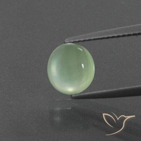 2.17ct طبيعي أخضر كمثرى فاتح بريهنيت, بيضوي, شفاف / نصف شفاف
