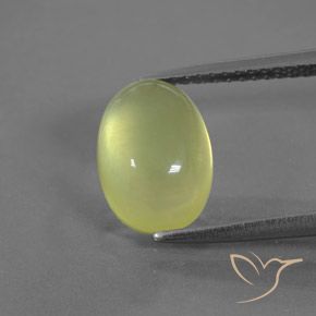 3.47ct طبيعي أصفر مخضر فاتح بريهنيت, بيضوي, شفاف / نصف شفاف