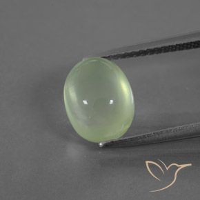 3.39ct طبيعي أخضر متوسط بريهنيت, بيضوي, شفاف