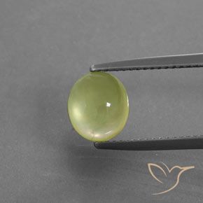 2.38ct طبيعي أصفر مخضر فاتح بريهنيت, بيضوي, شفاف / نصف شفاف