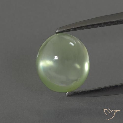 1.50ct طبيعي أخضر ليمونى باهت بريهنيت, بيضوي, شفاف