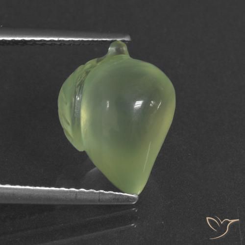 6.02ct طبيعي أخضر متوسط بريهنيت, فانسى, نصف شفاف