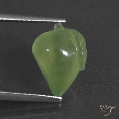 6.02ct طبيعي أخضر دافئ بريهنيت, فانسى, نصف شفاف