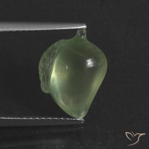4.68ct طبيعي أخضر مصفر باهت بريهنيت, فانسى, نصف شفاف