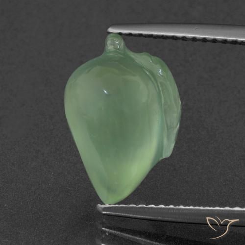 6.51ct طبيعي أخضر مصفر بريهنيت, فانسى, نصف شفاف