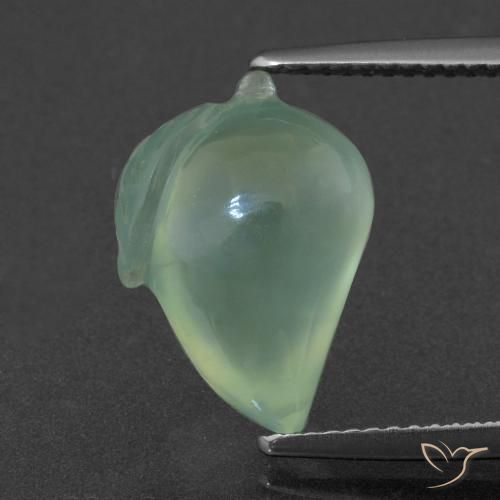 7.37ct طبيعي أخضرالنعناع بريهنيت, فانسى, نصف شفاف