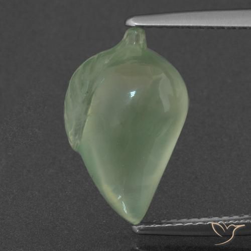 7.18ct طبيعي أخضر كمثرى فاتح بريهنيت, فانسى, نصف شفاف