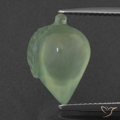 8.08ct طبيعي أخضر ليمونى باهت بريهنيت, فانسى, نصف شفاف