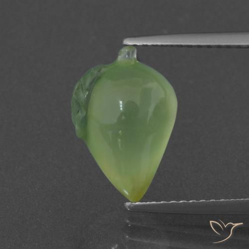 5.23ct طبيعي أخضر دافئ بريهنيت, فانسى, نصف شفاف