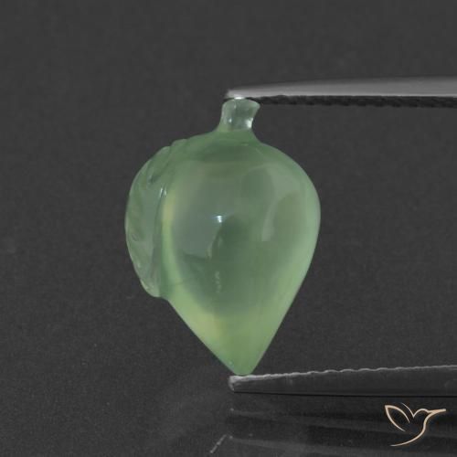 5.14ct طبيعي أخضر مصفر بريهنيت, فانسى, نصف شفاف
