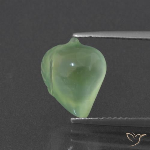 5.26ct طبيعي أخضر كمثرى باهت بريهنيت, فانسى, نصف شفاف