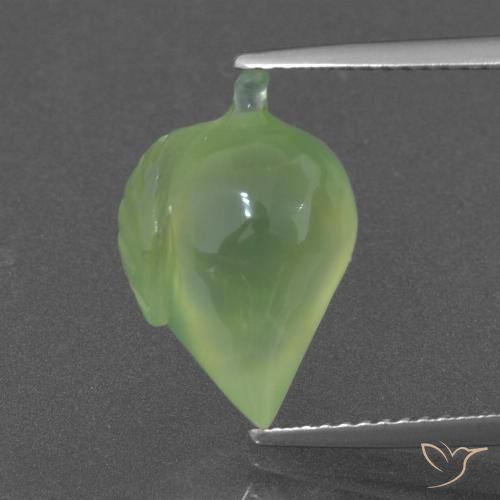 6.62ct طبيعي أخضر كمثرى باهت بريهنيت, فانسى, نصف شفاف