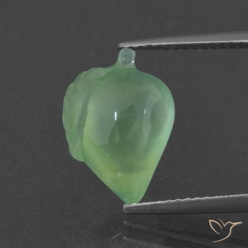 5.59ct طبيعي أخضر مصفر بريهنيت, فانسى, نصف شفاف
