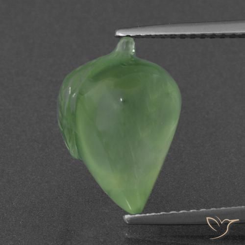 8.08ct طبيعي أخضر مصفر بريهنيت, فانسى, نصف شفاف