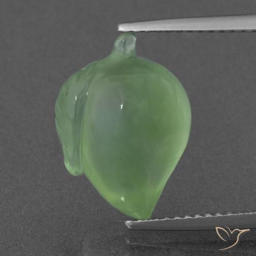8.31ct طبيعي أخضر كمثرى بريهنيت, فانسى, نصف شفاف