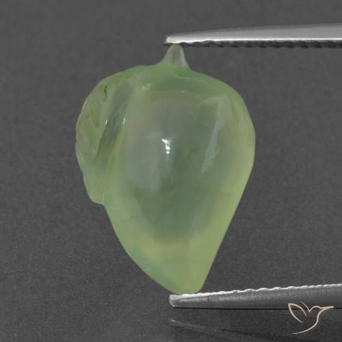 7.98ct طبيعي أخضر ليمونى باهت بريهنيت, فانسى, نصف شفاف