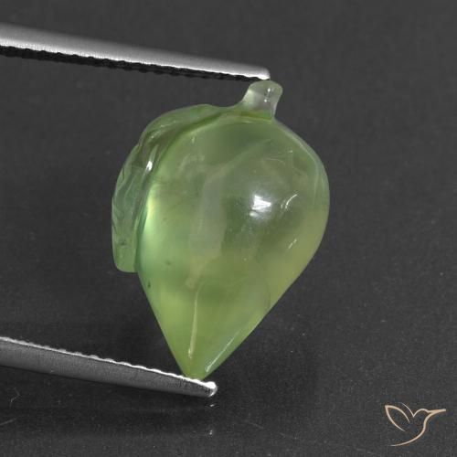 10.14ct طبيعي أخضر متوسط بريهنيت, فانسى, نصف شفاف
