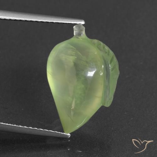 10.11ct طبيعي أخضر مصفر بريهنيت, فانسى, نصف شفاف