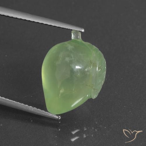 12.14ct طبيعي أخضر ليمونى باهت بريهنيت, فانسى, نصف شفاف