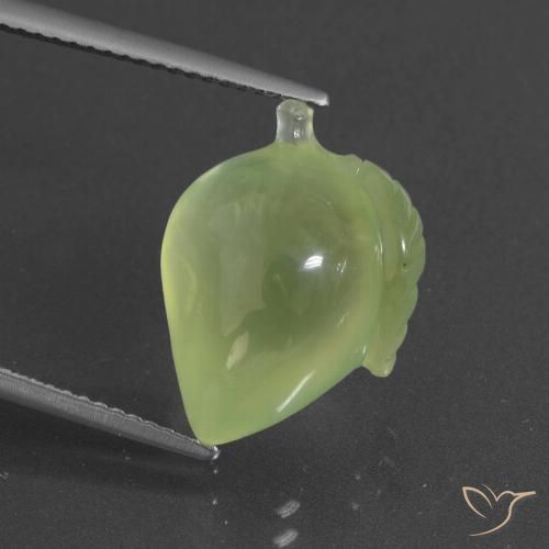 11.75ct طبيعي أخضر مصفر بريهنيت, فانسى, نصف شفاف