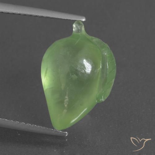 8.87ct طبيعي أخضر مصفر بريهنيت, فانسى, نصف شفاف