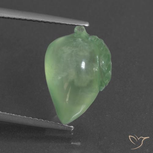 8.31ct طبيعي أخضر متوسط بريهنيت, فانسى, نصف شفاف