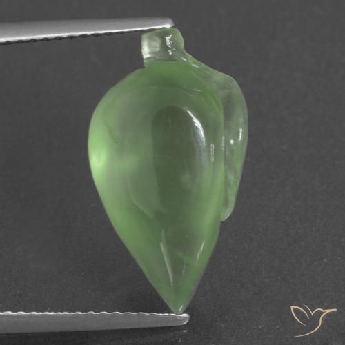 9.43ct طبيعي أخضر متوسط بريهنيت, فانسى, نصف شفاف