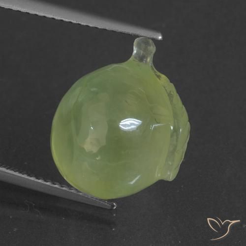 15.46ct طبيعي أخضر مصفر بريهنيت, فانسى, نصف شفاف