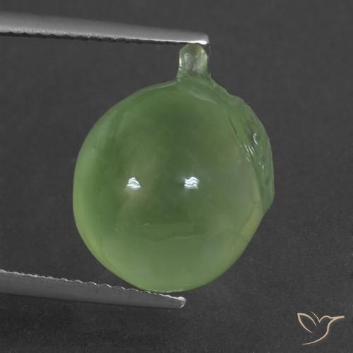 13.40ct طبيعي أخضر كمثرى باهت بريهنيت, فانسى, نصف شفاف