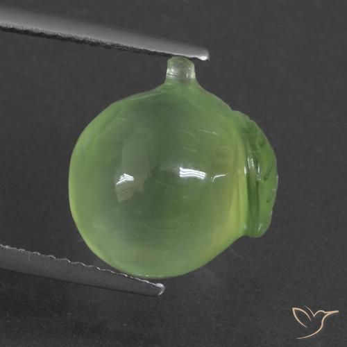 9.55ct طبيعي ليمون اخضر بريهنيت, فانسى, نصف شفاف