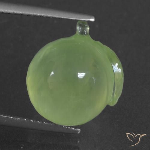 12.12ct طبيعي ليمون اخضر بريهنيت, فانسى, نصف شفاف
