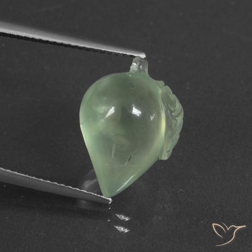 9.98ct طبيعي أخضر كمثرى فاتح بريهنيت, فانسى, نصف شفاف