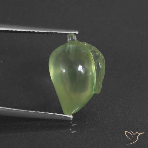 8.59ct طبيعي أخضر متوسط بريهنيت, فانسى, نصف شفاف