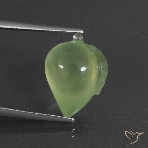 10.93ct طبيعي أخضر مصفر بريهنيت, فانسى, نصف شفاف