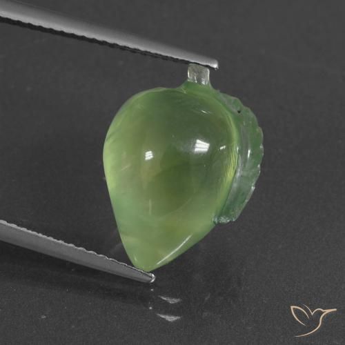 11.03ct طبيعي أخضر متوسط بريهنيت, فانسى, نصف شفاف