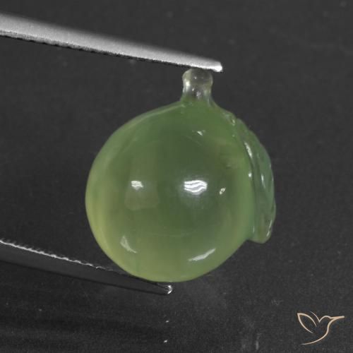12.94ct طبيعي أخضر مصفر بريهنيت, فانسى, نصف شفاف