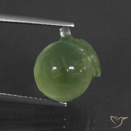 9.99ct طبيعي أخضر متوسط بريهنيت, فانسى, نصف شفاف