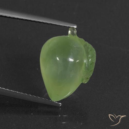 10.44ct طبيعي أخضر مصفر بريهنيت, فانسى, نصف شفاف