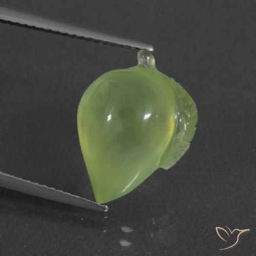 9.94ct طبيعي أخضر مصفر بريهنيت, فانسى, نصف شفاف