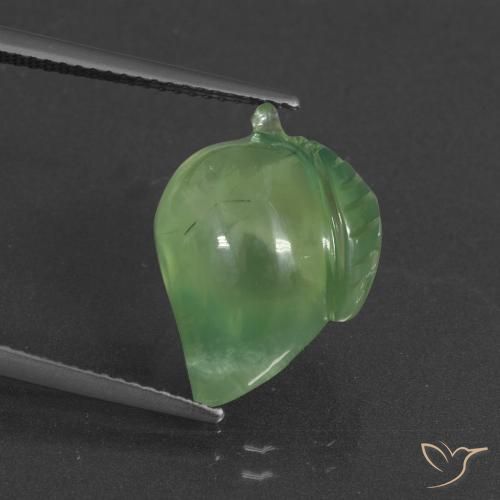 12.76ct طبيعي أخضر مصفر بريهنيت, فانسى, نصف شفاف, Photo A